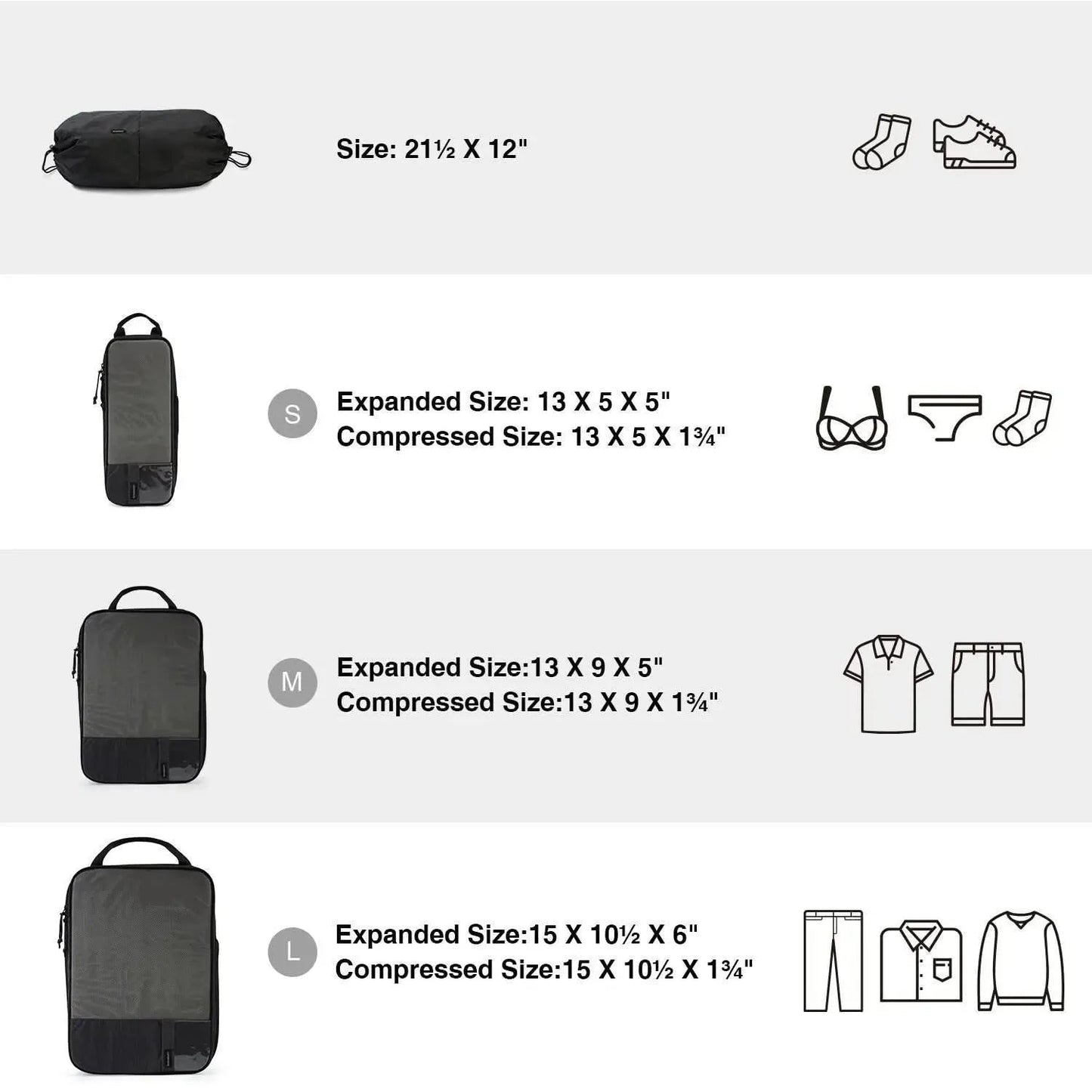 Compression Packing Cubes 6 PCS