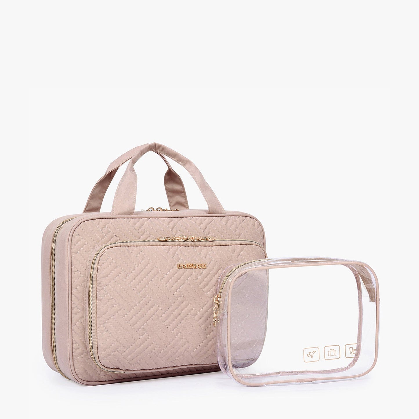 Pink hanging toiletry bag