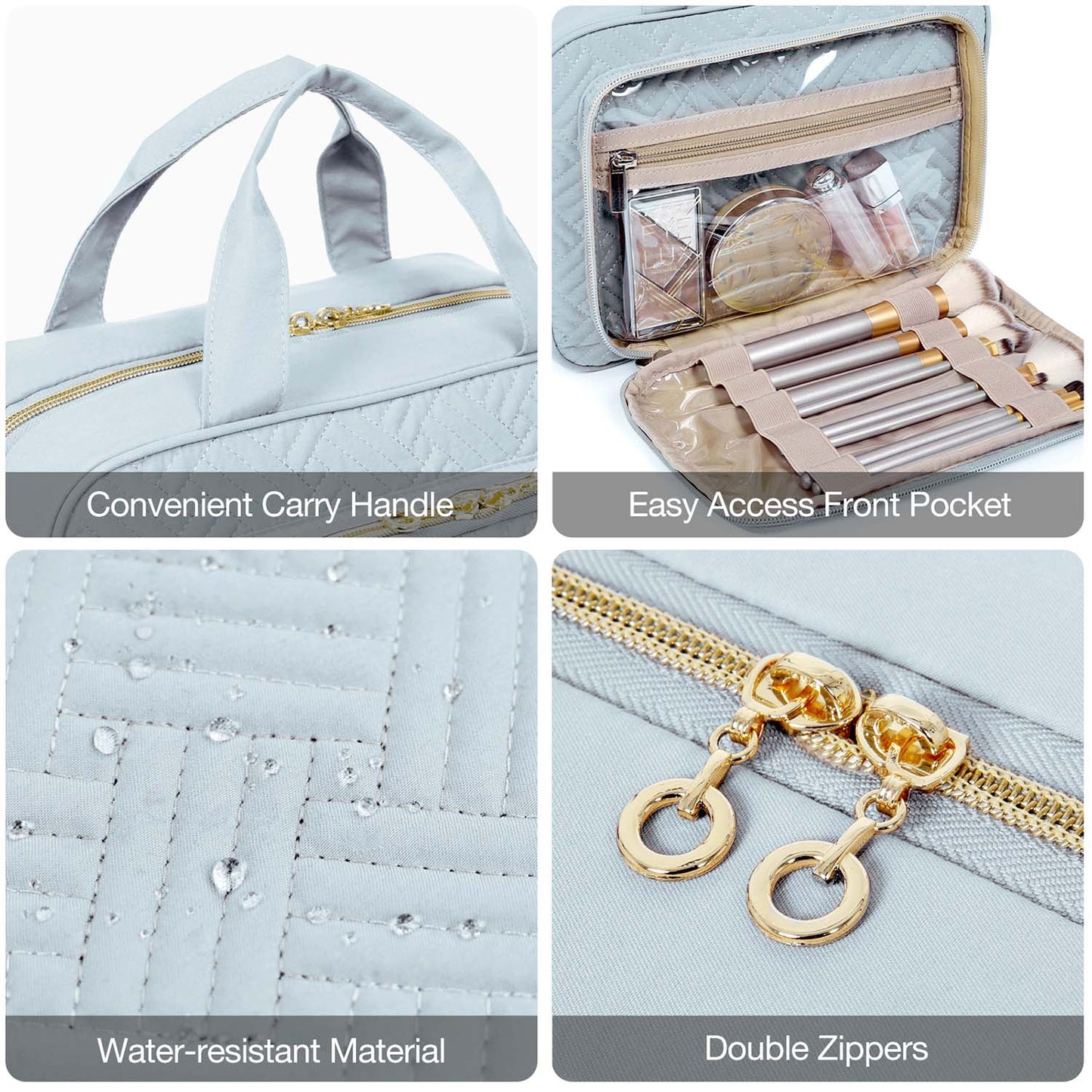 Large Light Blue Hanging Travel Makeup Organizer