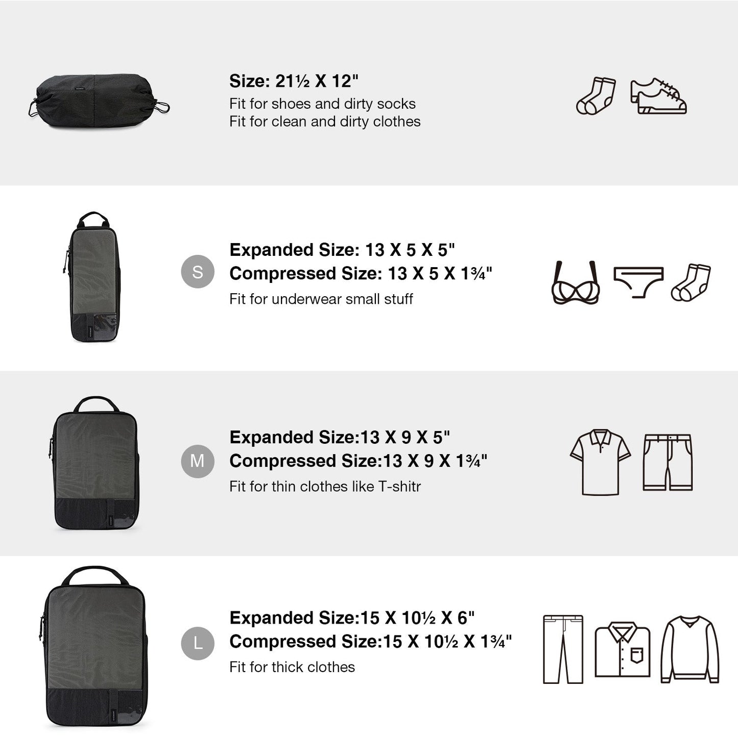 Compression Packing Cubes