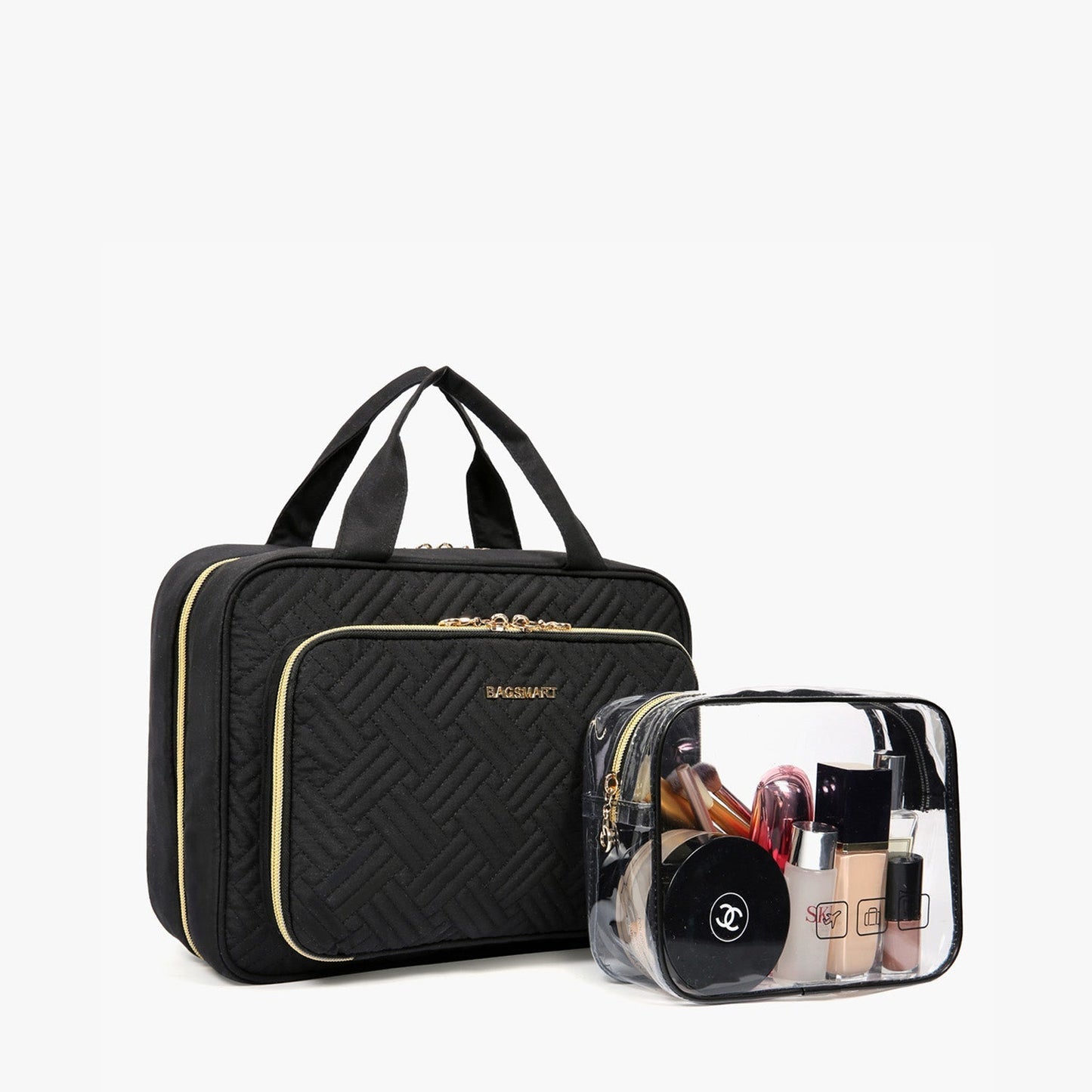Pink hanging toiletry bag