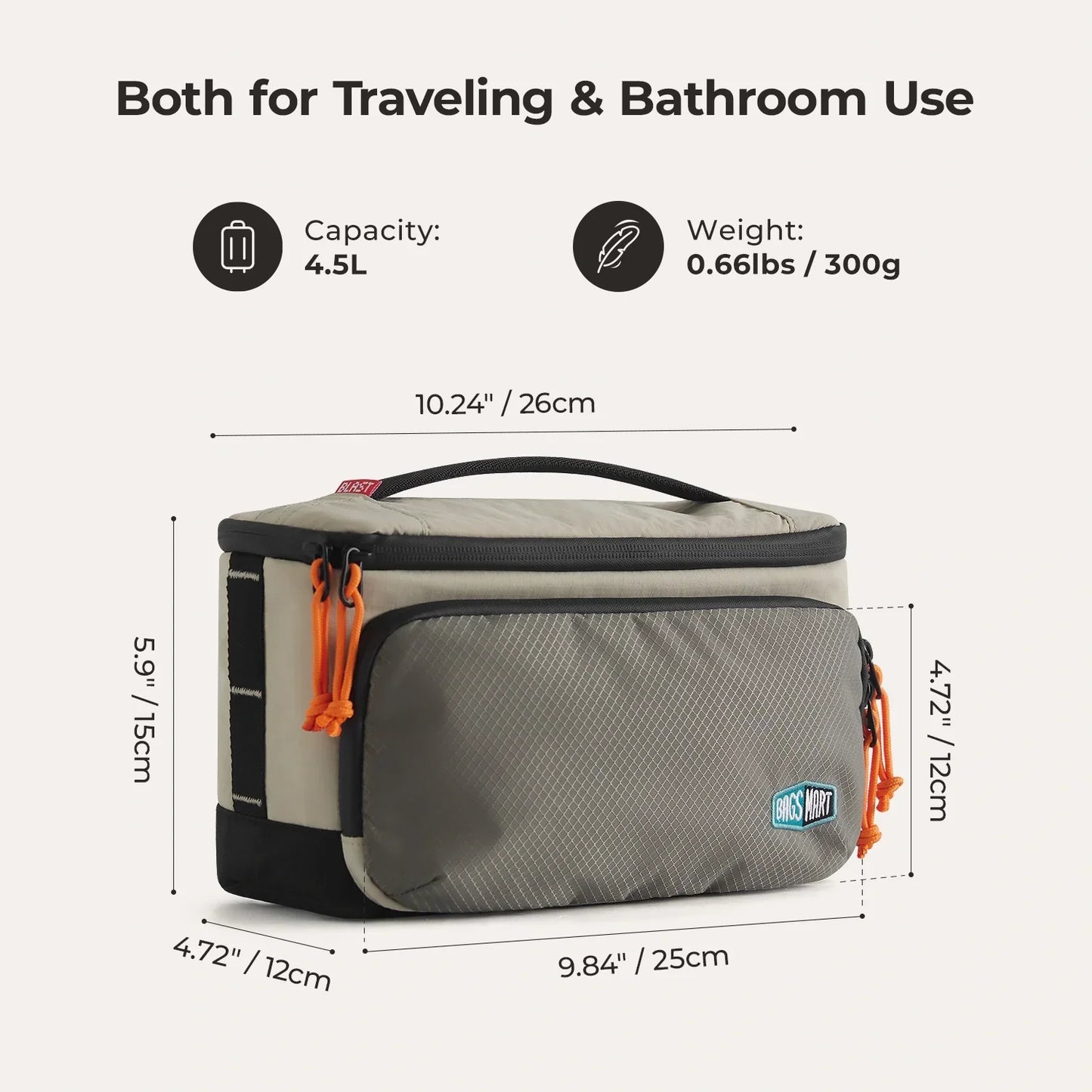 4.5L Hanging Toiletry Bag