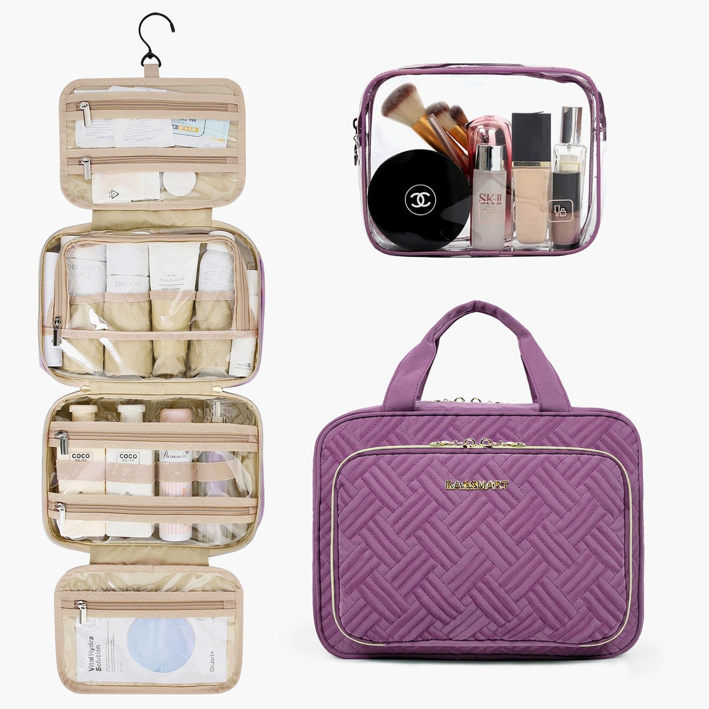Pink hanging toiletry bag