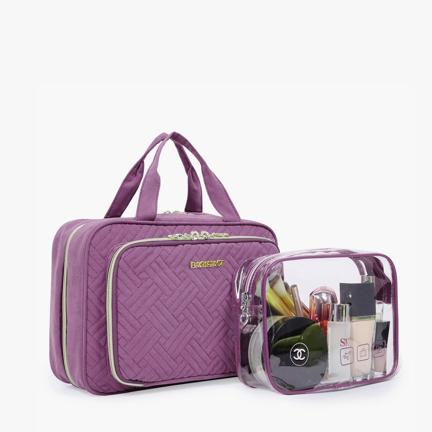Pink hanging toiletry bag