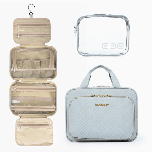 Large Light Blue Hanging Travel Makeup Organizer