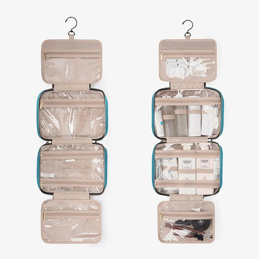 Lake blue space-saving toiletry bag