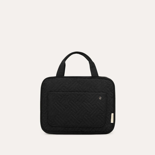 Black space-saving toiletry bag