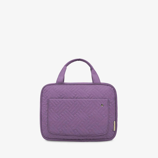 Purple space-saving toiletry bag